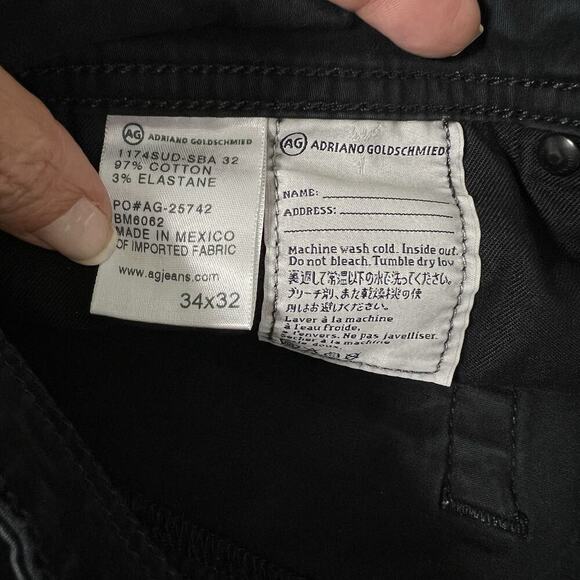 AG Adriano Goldschmied The Graduate SUD Tailored Leg Pants Black Men's 34x32 - Picture 10 of 15